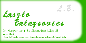 laszlo balazsovics business card