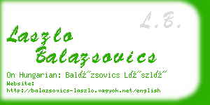 laszlo balazsovics business card